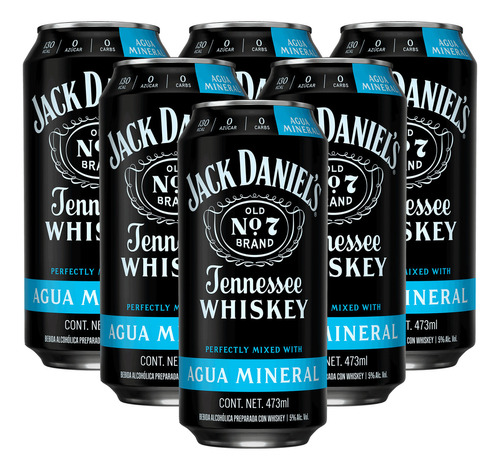 Pack X 6 Latas De Bebida Jack Daniel's Con Agua Mineral