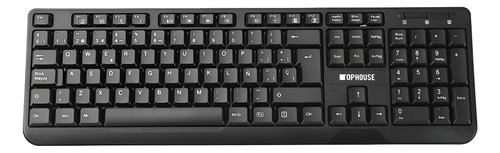 Combo Teclado Mouse Top House Kb378 Alámbrico Español Color Negro Negro