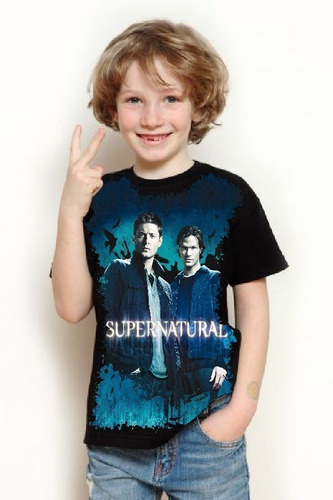Camisa, Camiseta Criança 5%off Série Supernatural Exclusiva