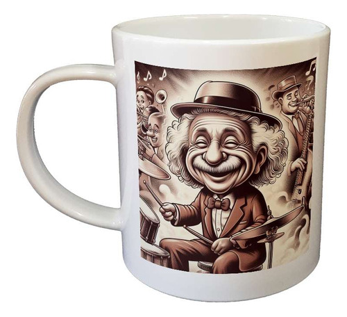 Taza Plastico Einstein Bateria Musica Musico Jazz Rock