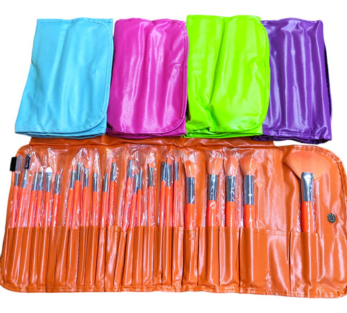 Set 24 Brochas Maquillaje Con Estuche