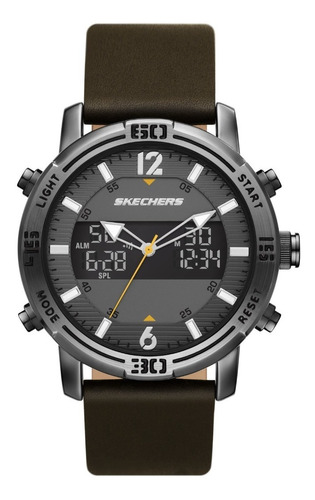 Reloj Hombre Skechers Redlands De Piel Color de la correa Marrón oscuro