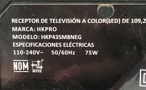 Main Para Tv Hkpro Hkp43sm8neg (Usado)