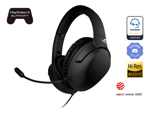 Fones de ouvido para jogos Asus Rog Strix Go Xbox Ps5 Cor do microfone para PC: preto, cor da luz, preto