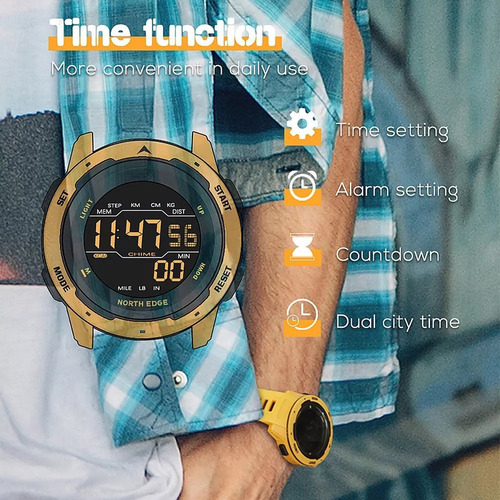 Nova Relógio Digital Masculino Dupla Temperatura