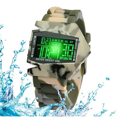 Reloj Militar Tactico Led Hombre Caballero Metal Sumergible Correa Tierra