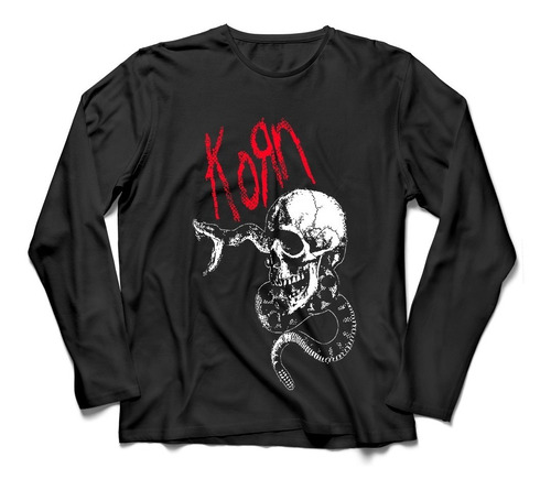 Camiseta Manga Longa Feminina Korn Metal