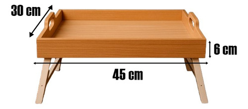 Bandeija Mdf Com Pés Dobrável Café Da Manhã Na Cama 45x30cm