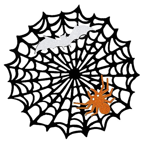 Halloween Placemats Set Of 4 Black Spider Web Place Mat...