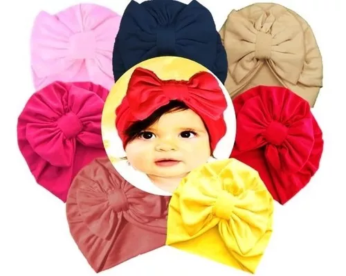 Gorro Turbante Para Niña Y Para Bebe 7 Piezas A Elegir, 15 Colores