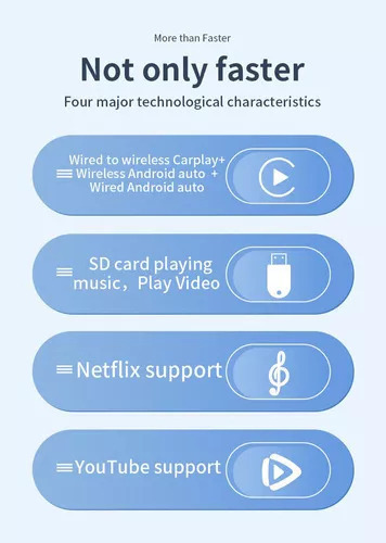 Para Carplay Ai Box Adaptador Inalámbrico Youtube/netflix