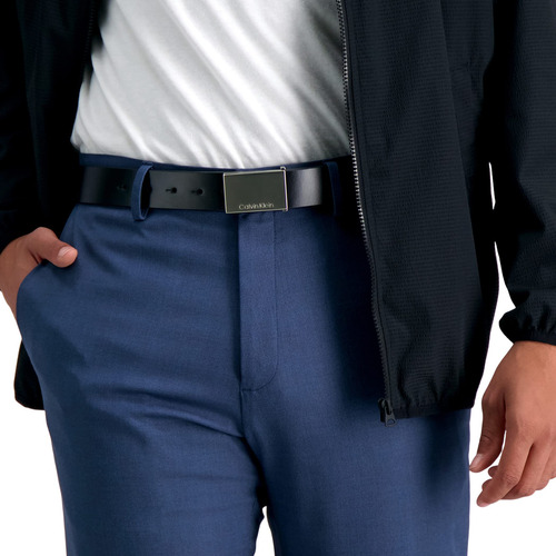 Belt Calvin Klein Logo Buckle For Men Dark Black Size M