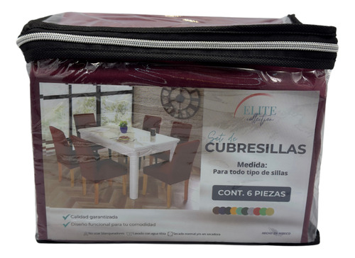 Set De 6 Cubre Sillas Fundas Protectoras Elásticas Comedor