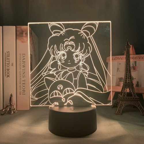 Sailor Moon 3d Lámpara De Luz Fordecor Anime Personajes Lámp