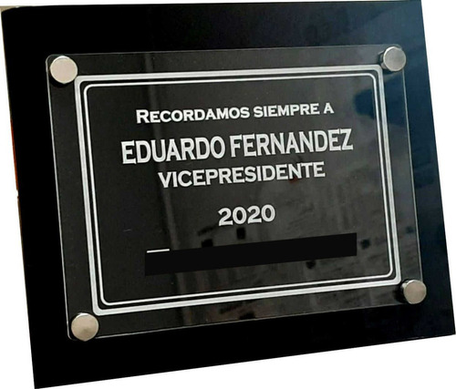 Placa Conmemorativa Reconocimiento Recordatoria Pared Chica