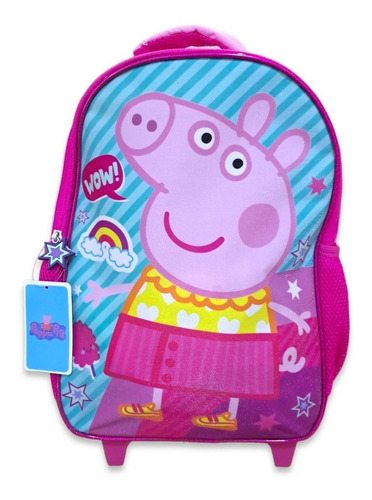 Mochila Peppa Pig  Escolar Con Ruedas 