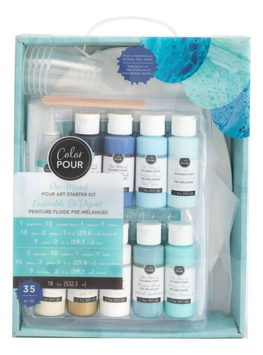 Kit Arte Pinturas Pre-mezcladas | Color Pour Set 4 (35 Pzs)