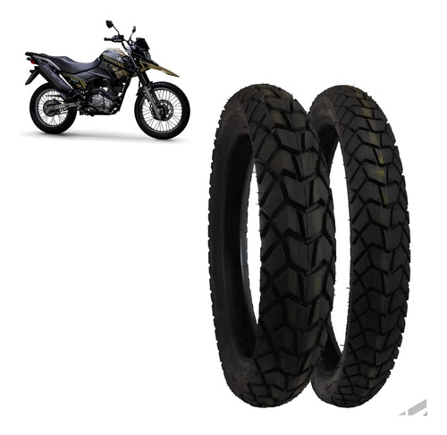Jogo De Pneu 110/90-17 90/90-19 Bros Crosser E Xre C/camara