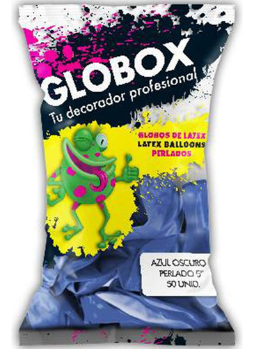 Globox Perlado 5 Pulgadas Color Azul Oscuro X 50 Un