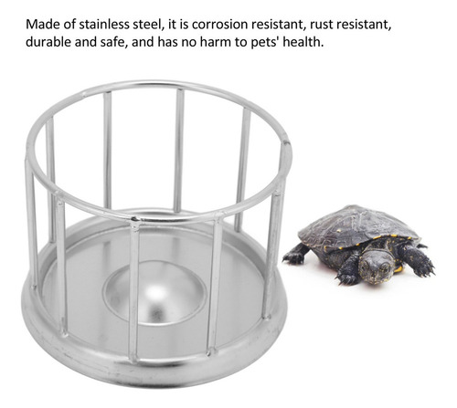Plato Redondo De Acero Inoxidable Para Tortugas Con Forma De