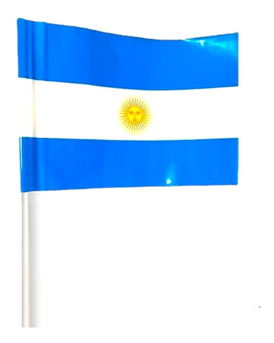 Banderita Plastica Argentina Con Sol 15x25 Cm X 50 Unidades