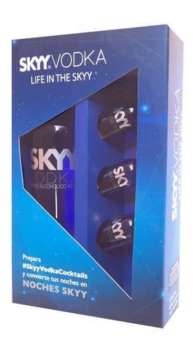 Vodka Skyy 750 + 3 Skyy Miniaturas Sabores