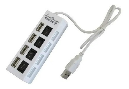 Hub Usb 4 Portas Extensor Hi-speed 480 Mbps Usb 2.0 - Blanco