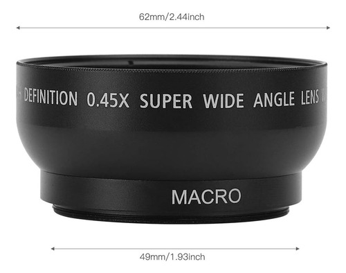 Gran Angular Y Macro 58mm 0.45x Lente Para Canon Nikon