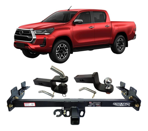 Enganche Con Dos Cabezales Steeltiger Para Hilux 2016 2025