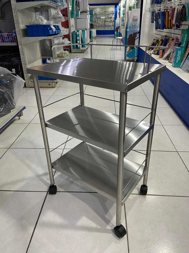 Imagen 3 de 3 de Mesa Pasteur De 3 Niveles Acero Inoxidable