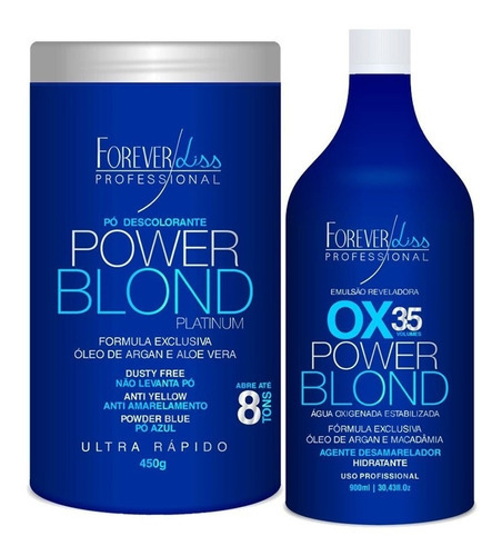 Kit Descolorante Forever Liss Professional  Power Blond Kit Power Blond tom loiro
