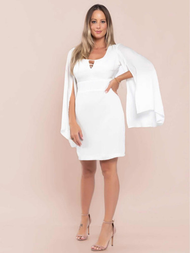 Imagem 1 de 4 de Vestido Branco Tubinho Para Casamento No Civil Formatura