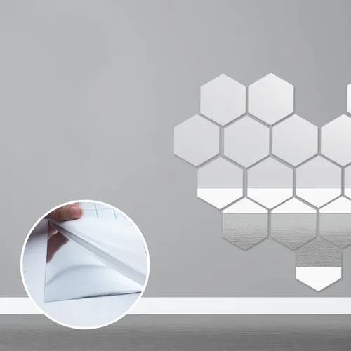 Adhesivo De Pared Con Forma De Espejo, Láminas Adhesivas Rec