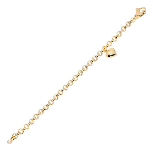 Pulseira Em Ouro 18k Elo Portugues Oca 19cm 3.1 Mm