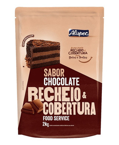 Recheio Cobertura Alispec 2kg Stand Pouch Chocolate