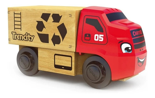 Trencity Camion Carter Madera Edicion Limitada Con Iman Color Rojo