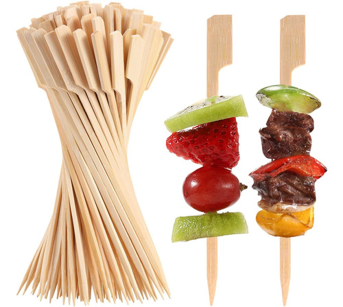 Brochetas Palillos Pincho Banderita Bambú 12cm (200unidades)