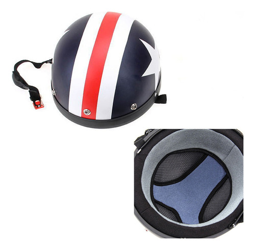 Casco Semiabierto Retro Con Goggles Y Parasol P/motociclista