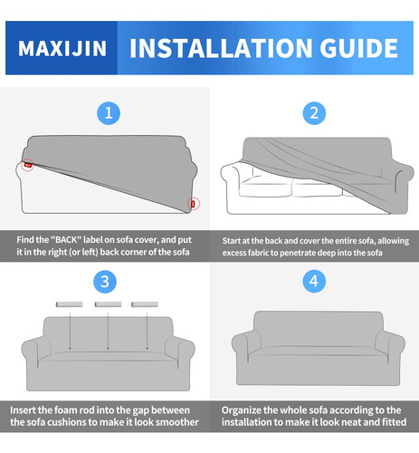 Funda De Sofá Maxijin Super Stretch Para Sofá De 3 Cojines