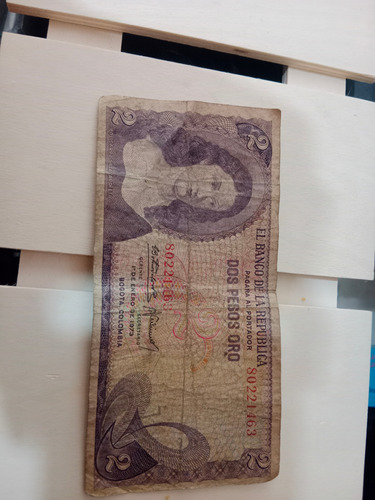Billete De 2 Pesos Oro 1973