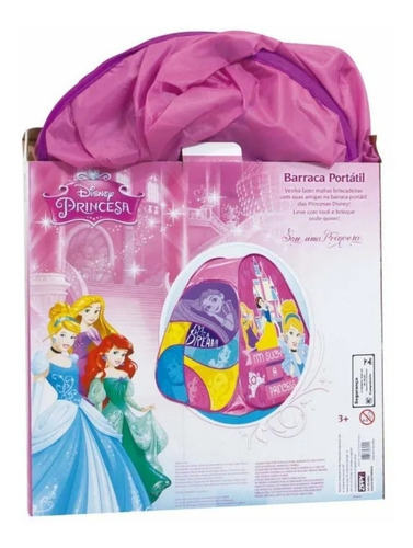 Imagem 5 de 7 de Barraca Toca Com Bolinhas Princesa Rosa + Piscina 38 Litros