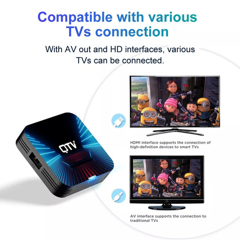 Tv Box 4k Mini Qtv Q1 Wifi 2.4g, 2gb/16gb Android 10 H.265