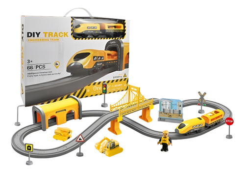 66pcs Vehículos De Tren De Ingeniería Para Niños Diy