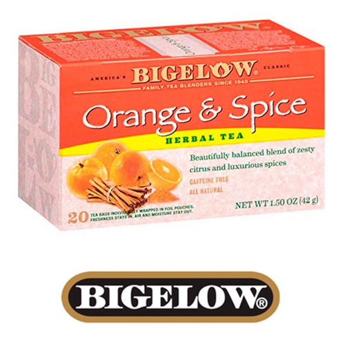 Te Naranjas Especies Bigelow Orange & Spices Herbal 20 Bags