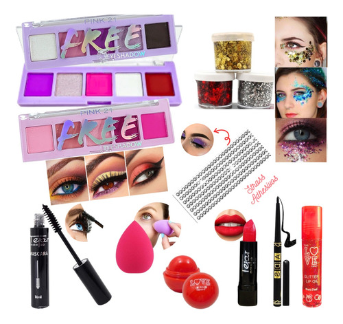 Set De Maquillaje Kit Regalo Mujer Sombra Paleta Pink Tejar