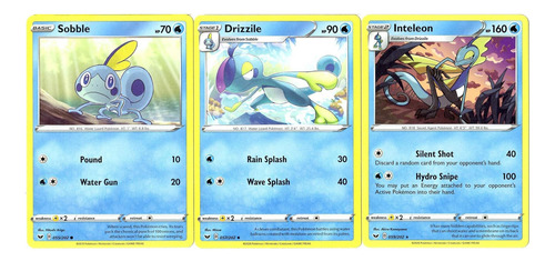 Lote De Cartas De Pokémon Inteleon Sword & Shield Evolution