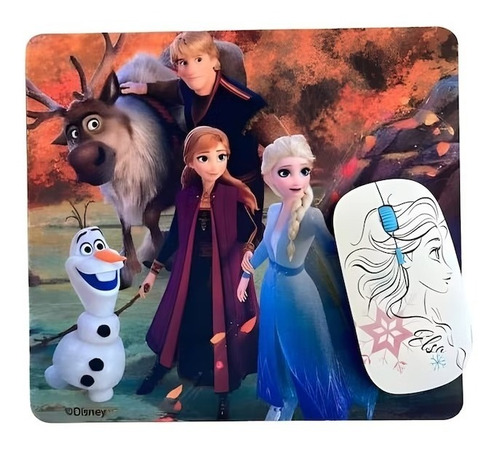 Kit Mouse Inalambrico Y Mouse Pad Frozen / Tecnocenter