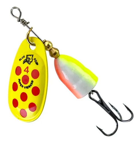 Cucharilla Blue Fox Classic Vibrax Amarillo Blanco #4 10g Amarillo