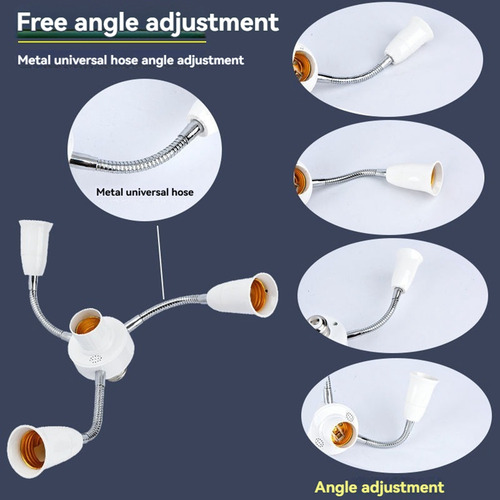 Adaptador Divisor De Bombilla Led E27 Ajustable Para Oficina