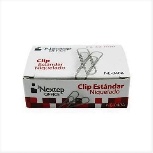 Clip Estándar Niquelado Nextep 32mm C-10 100 Clips C/u /vc Color Gris